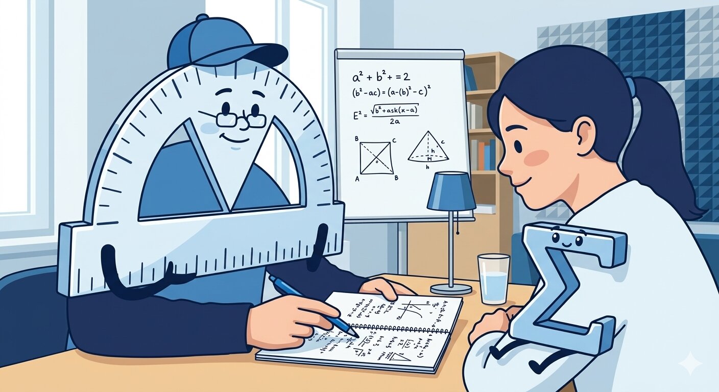 WinkelWerk Mathe Maskottchen und Schülerin